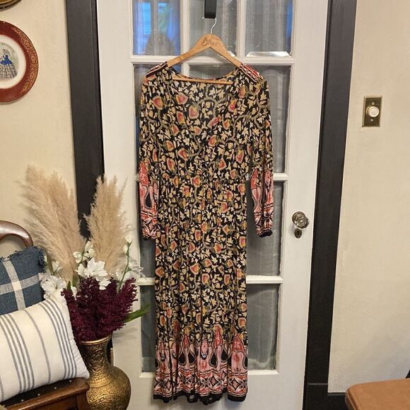 Bohemian Longsleeve Maxi Dress - Picture 1 of 10